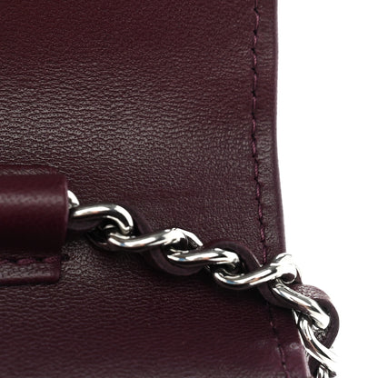Chanel Lambskin Quilted Enamel CC Wallet On Chain WOC Burgundy 12 of 13
