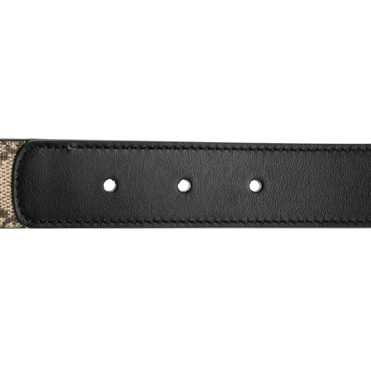 Gucci GG Supreme Monogram Matte Plutone Calfskin Double G 30mm Belt 90 36 Beige Ebony Black 3 of 6