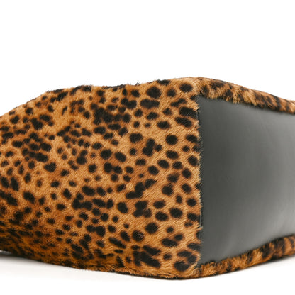 Saint Laurent Pony Hair Nappa Leopard Print Le 5 A 7 Bea Tote Earth Black 16 of 19