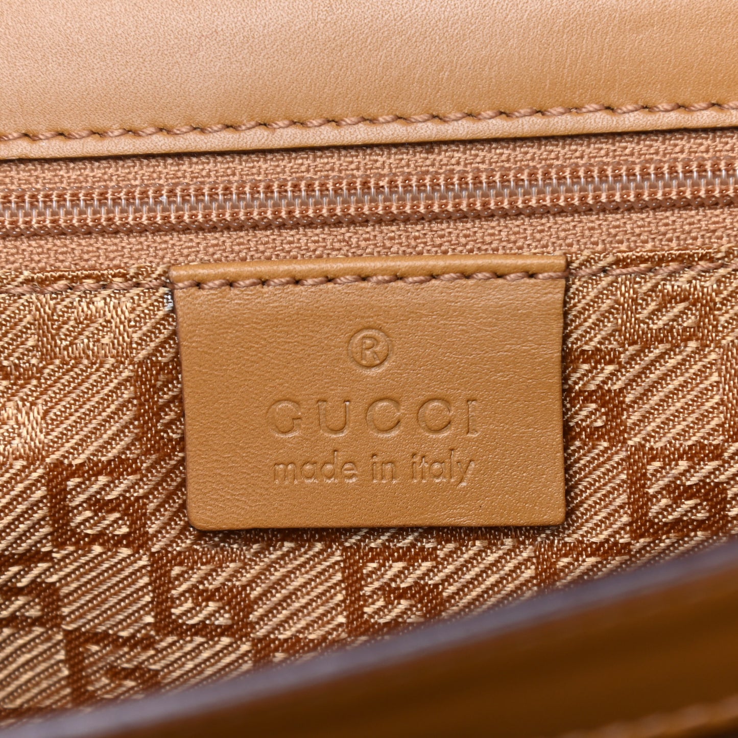 Calfskin Canvas G Buckle Shoulder Bag Tan