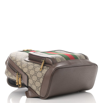 Gucci GG Supreme Monogram Calfskin Web Small Ophidia Day Backpack Beige Ebony New Acero 4 of 10