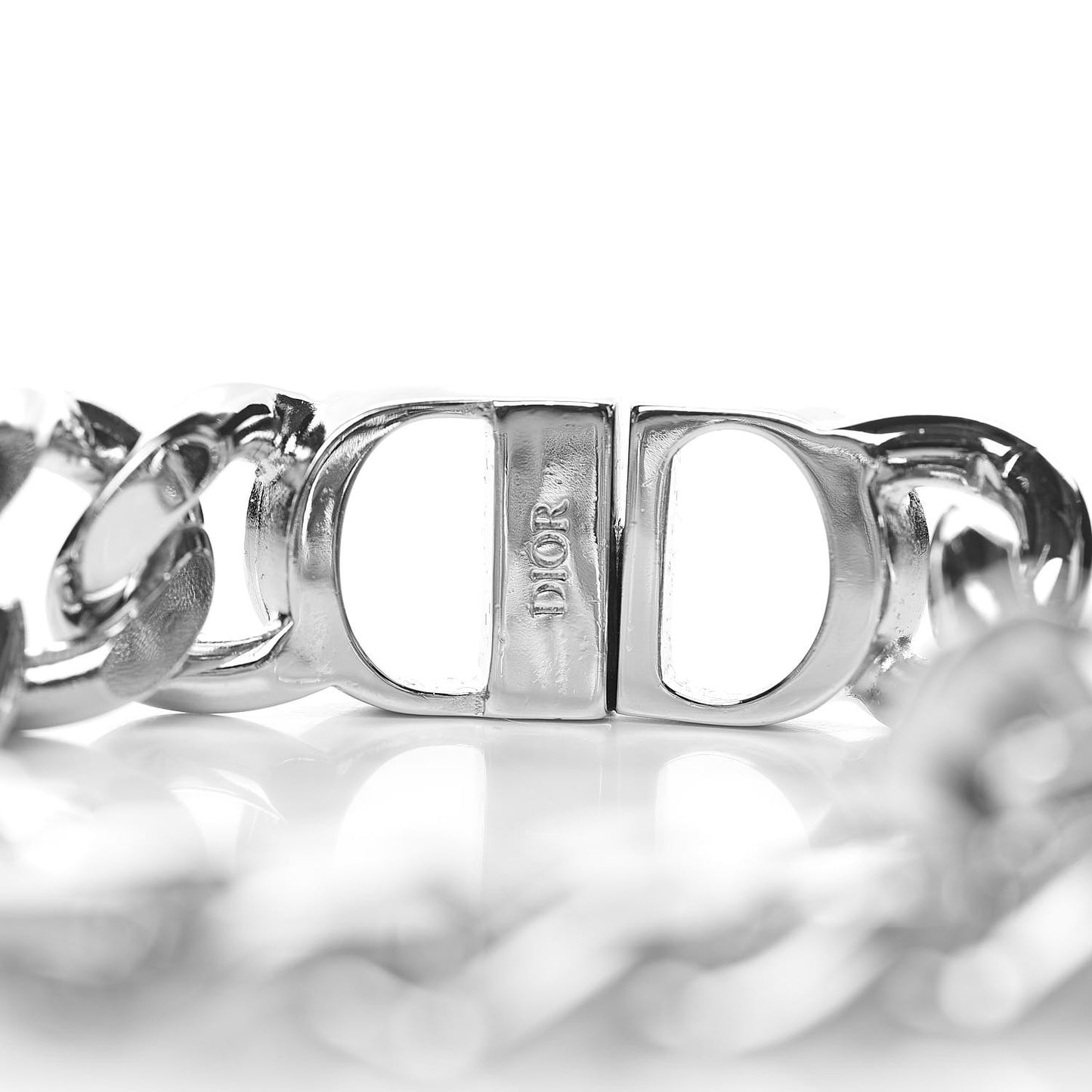 Brass CD Icon Chain Bracelet Silver