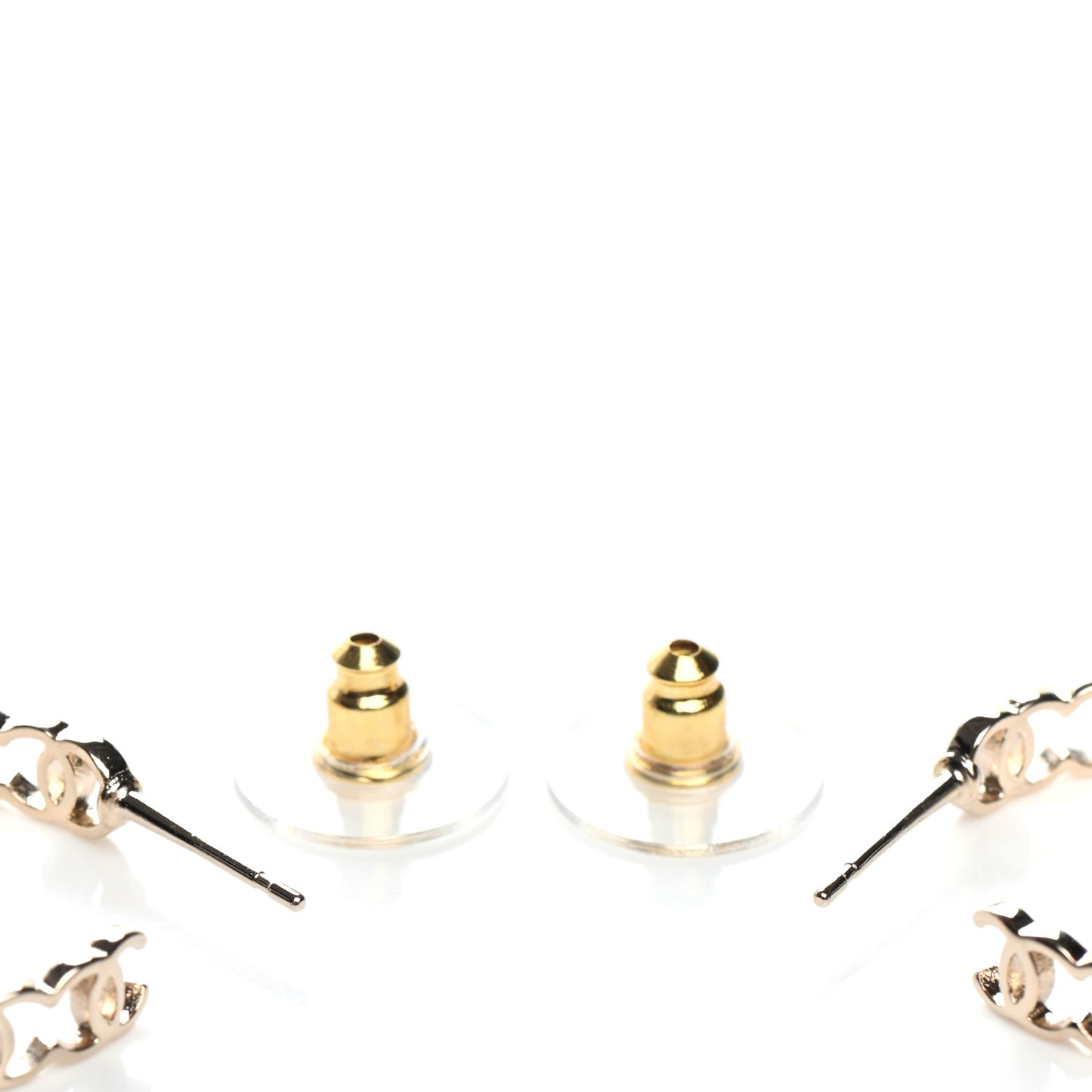 Metal CC Hoop Earrings Gold