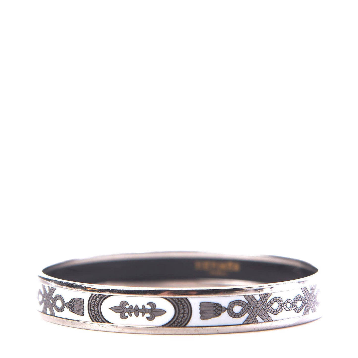 Enamel Printed Grand Apparat Narrow Bracelet 70 White
