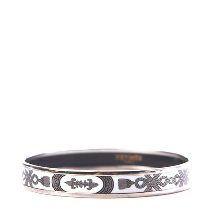Hermes Enamel Printed Grand Apparat Narrow Bracelet 70 White 3 of 7
