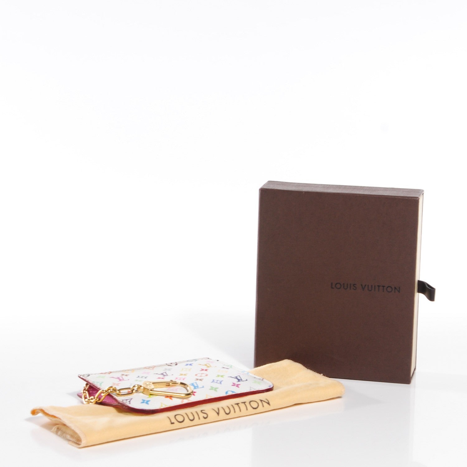 Louis Vuitton Monogram Multicolor Key Pouch White Litchi 8 of 8
