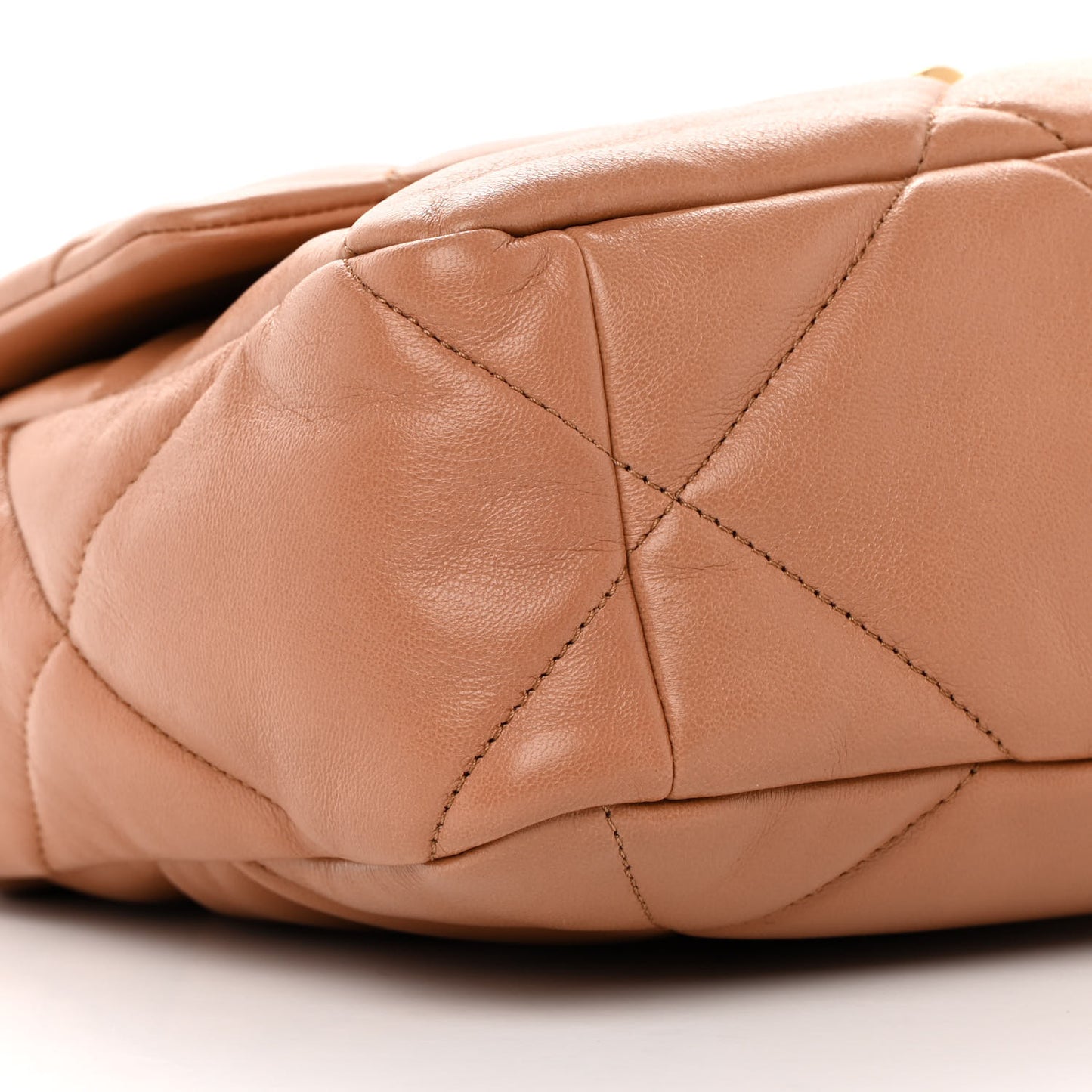 Lambskin Quilted Large Chanel 19 Flap Brown