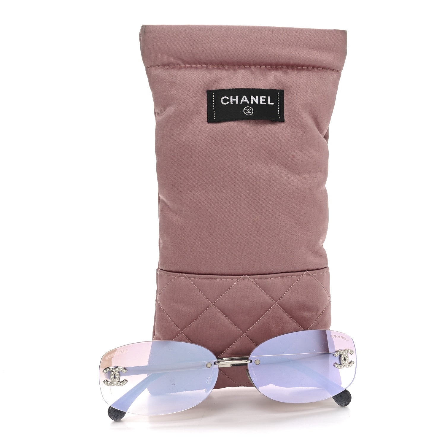 Chanel Metal Mirrored Crystal CC Oval Sunglasses 71559 Pink 7 of 7