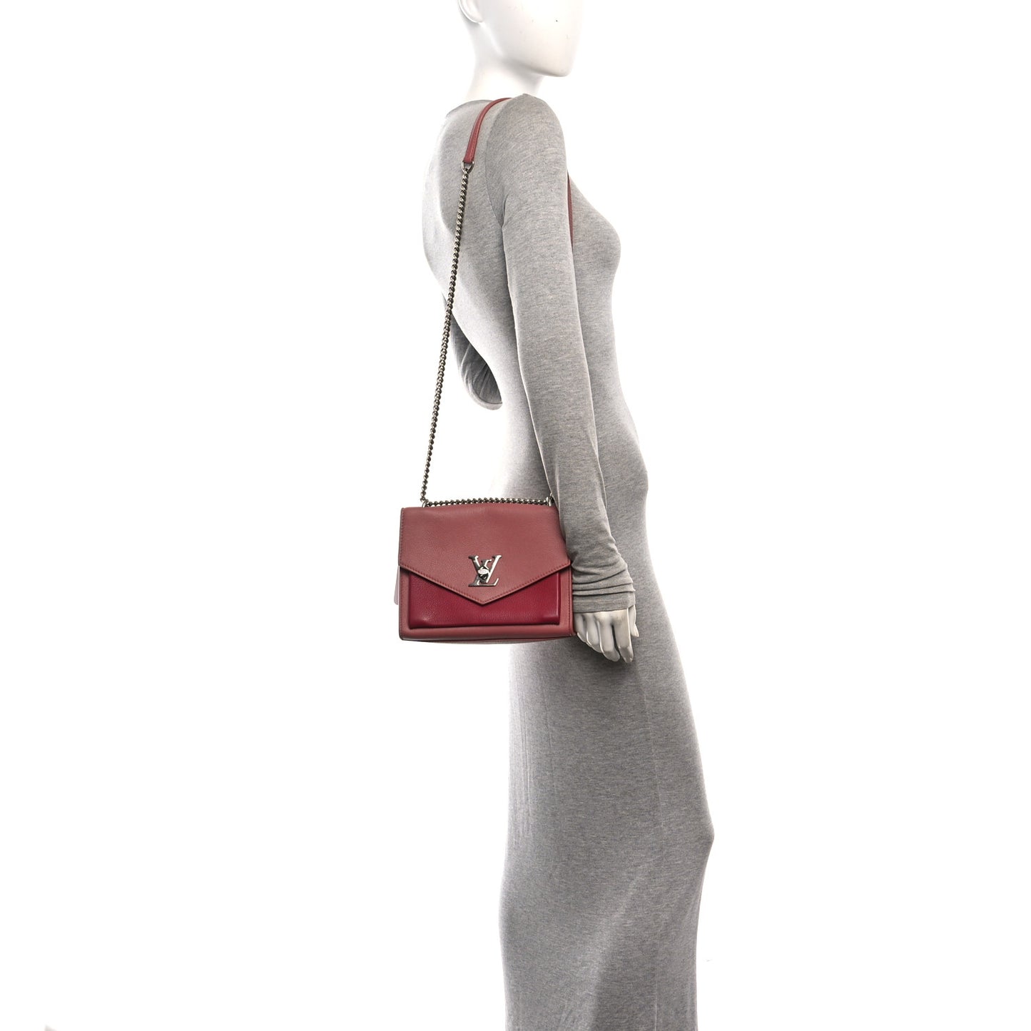 Soft Calfskin Mylockme Chain Bag BB Rose Boudoir Lie de Vin