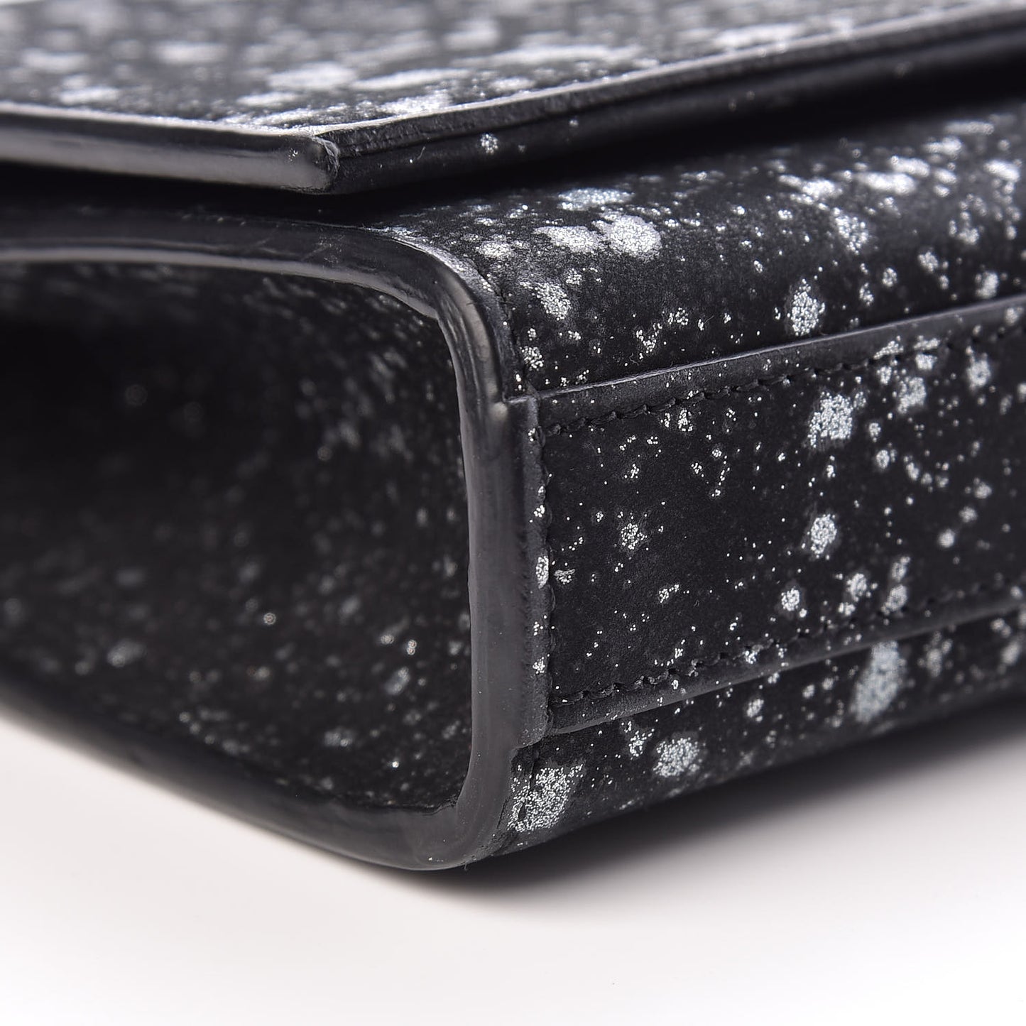 Suede Glitter Classic Monogram Cassandre Tassel Clutch Black