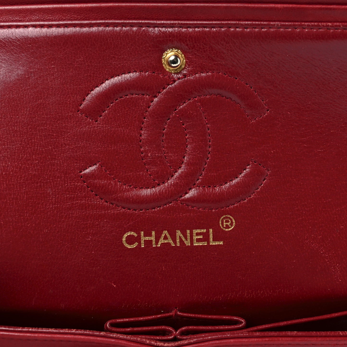 Lambskin Quilted Small Double Flap Red