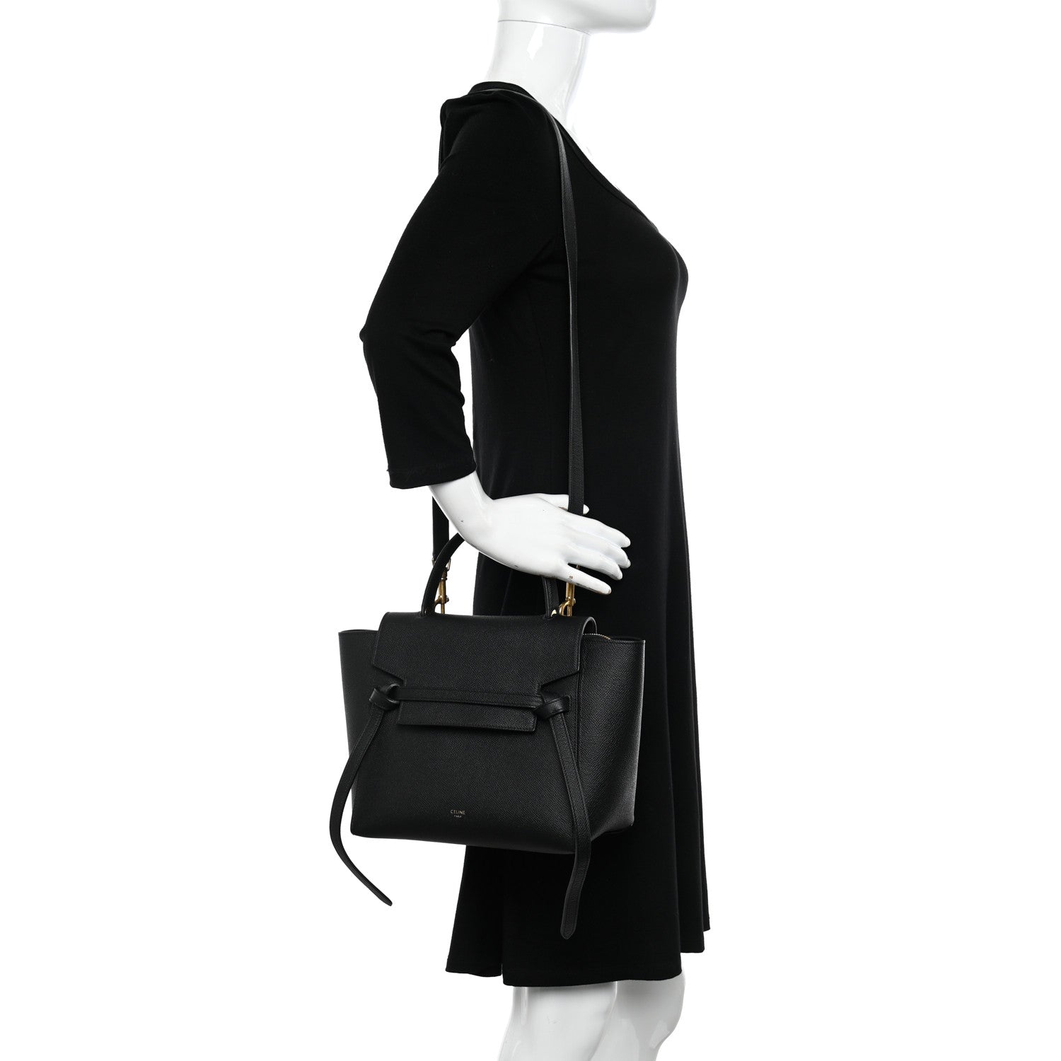Celine Grained Calfskin Micro Belt Bag Black 3 of 12