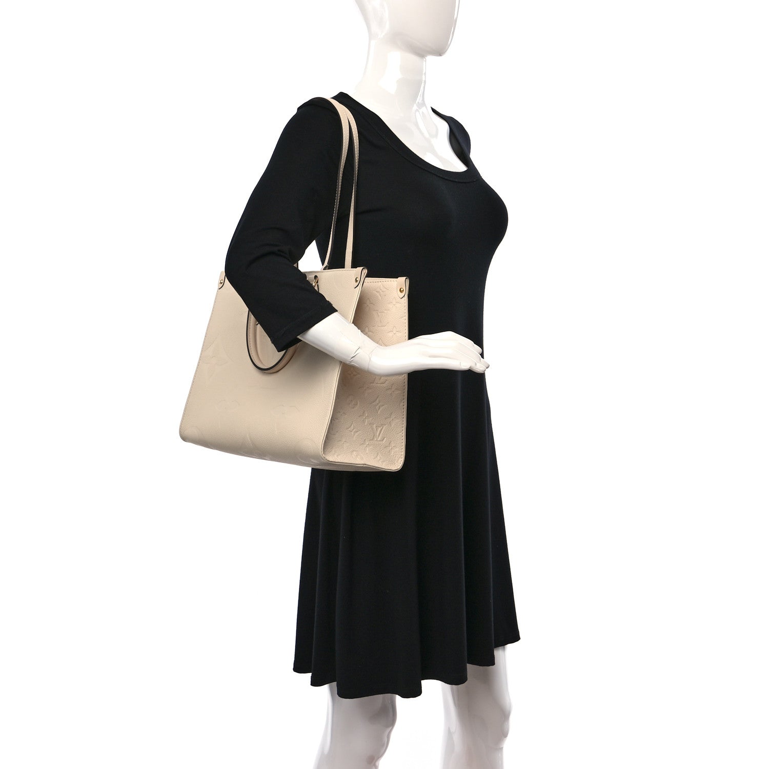 Louis Vuitton Empreinte Monogram Giant Onthego MM Creme 2 of 8