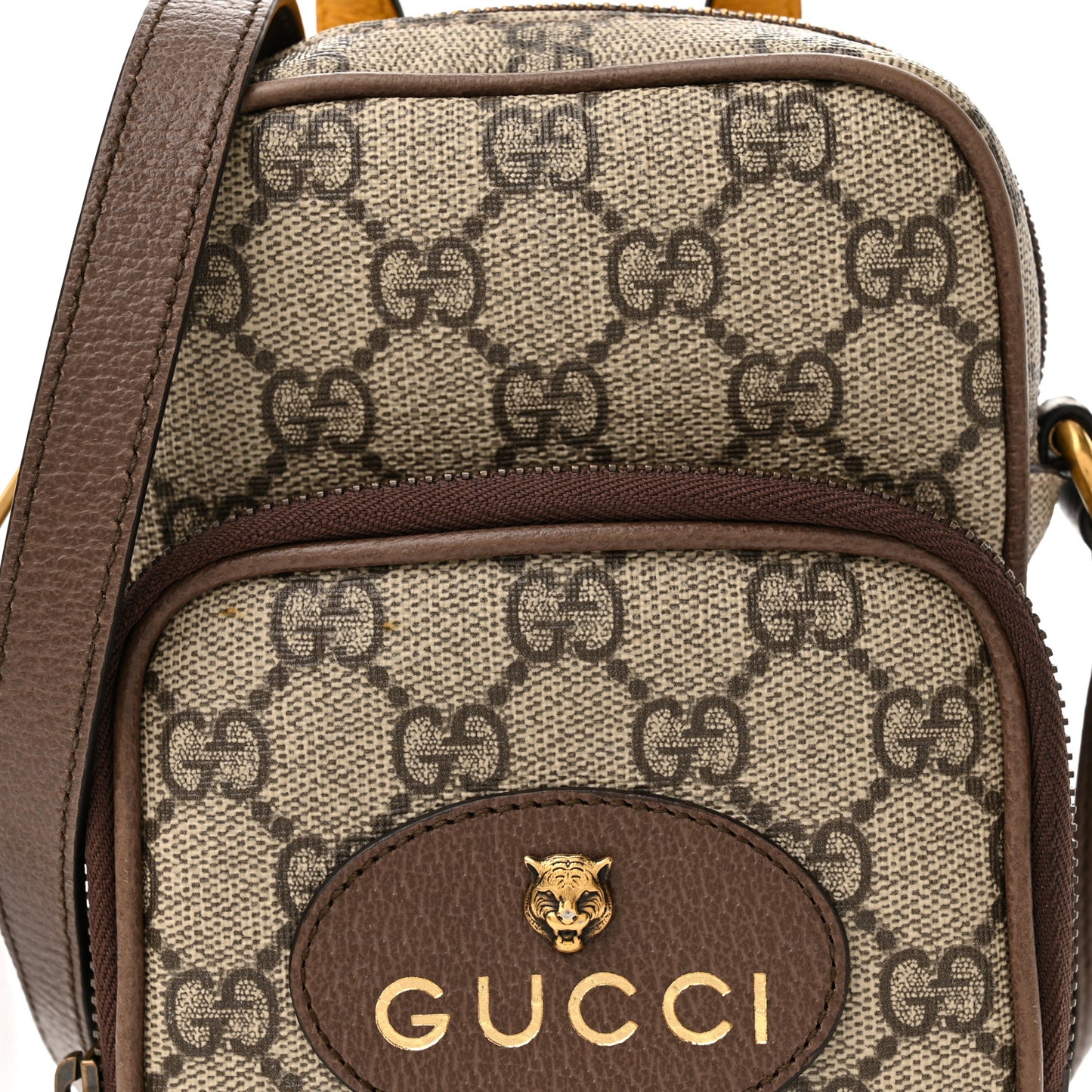 GG Supreme Monogram Mini Neo Vintage Double Zip Messenger Bag Beige New Acero Crop