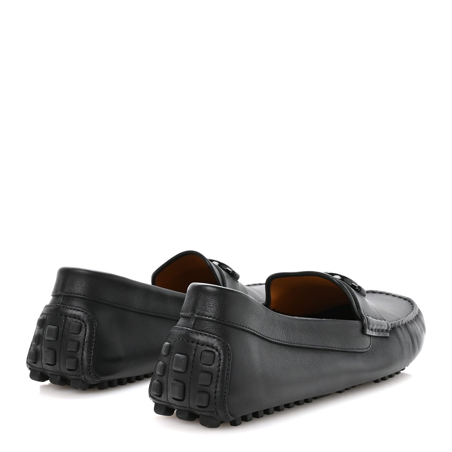 Gucci Soft Clove Calfskin Monochrome Mens Interlocking G Driver Loafers 12 Black 5 of 9