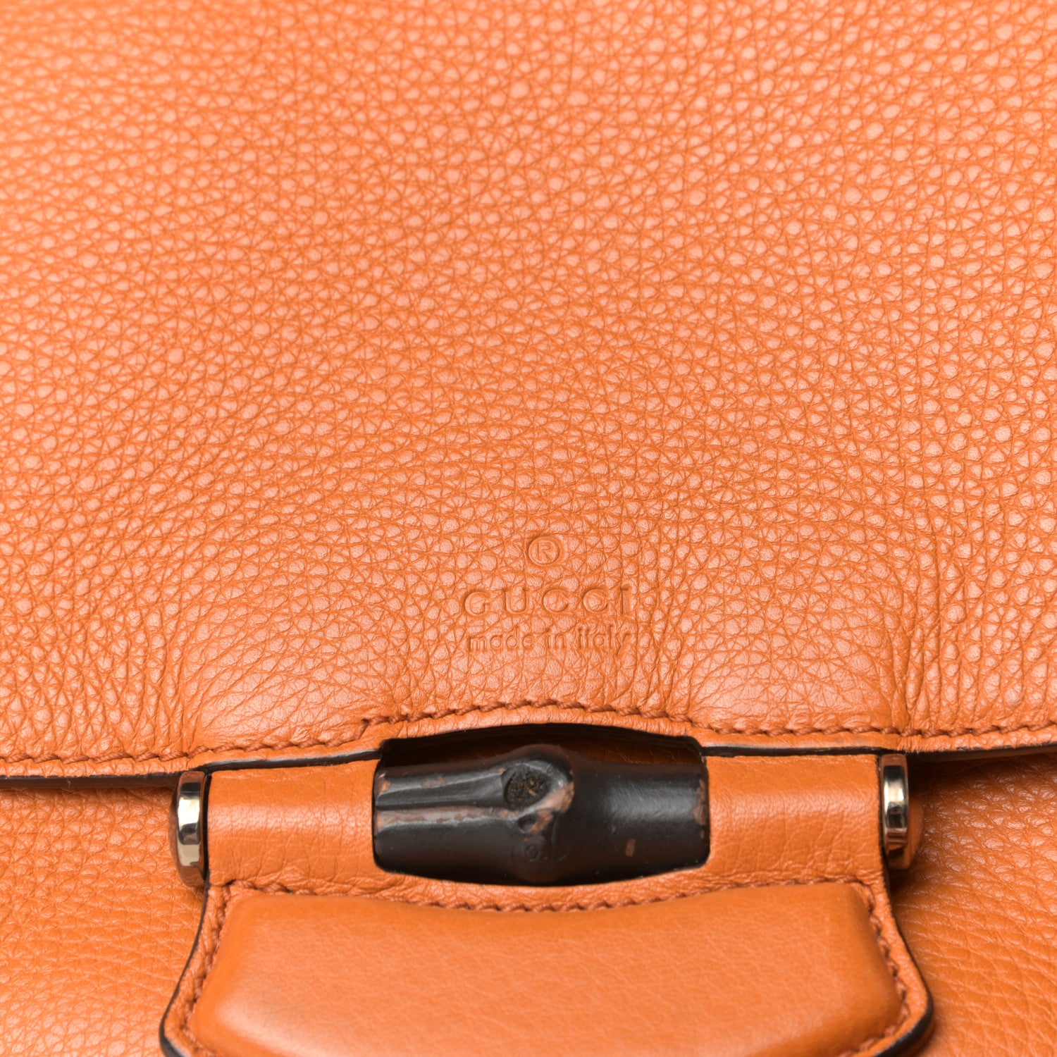 Gucci Calfskin Medium Nouveau Fringe Shoulder Bag Orange 9 of 9