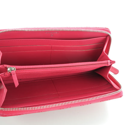 Chanel Patent Quilted Double Stitched Zip Around Wallet Pink 5 of 10