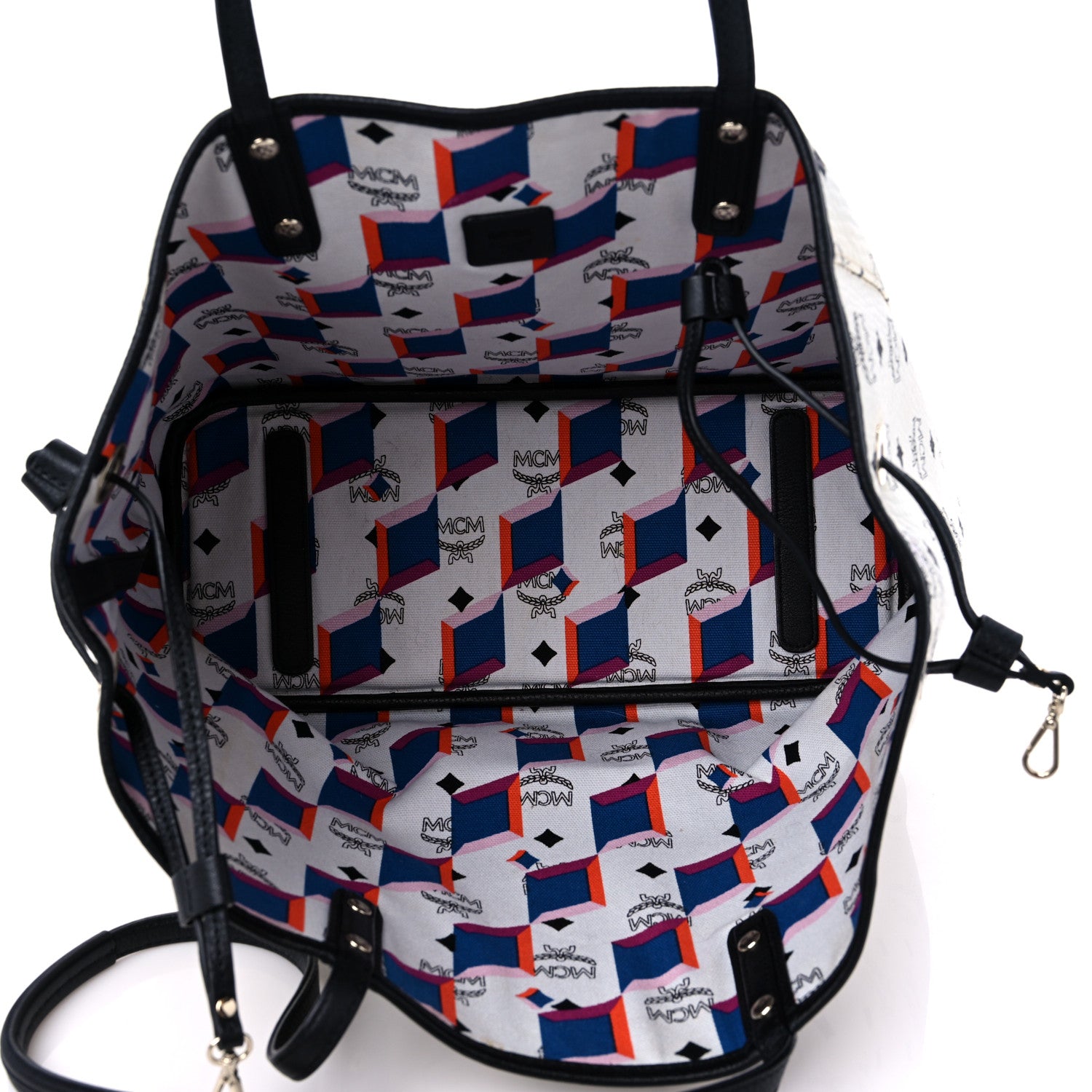 MCM Visetos Medium Project Reversible Shopper Tote White 6 of 17