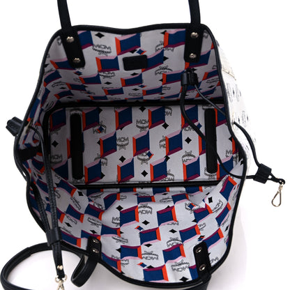 MCM Visetos Medium Project Reversible Shopper Tote White 6 of 17