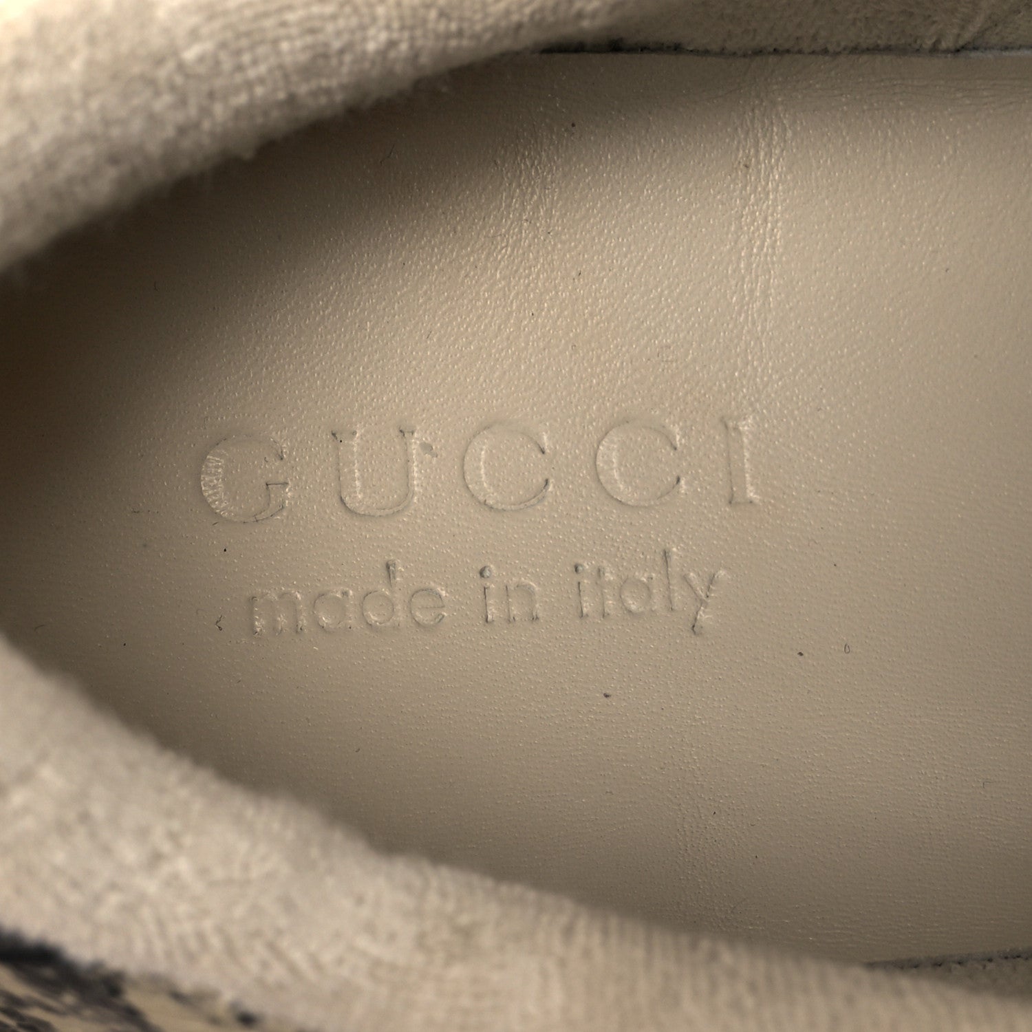 Gucci Calfskin Python Print Web Mens Screener Sneakers 7 Beige Avana Cuir 9 of 11