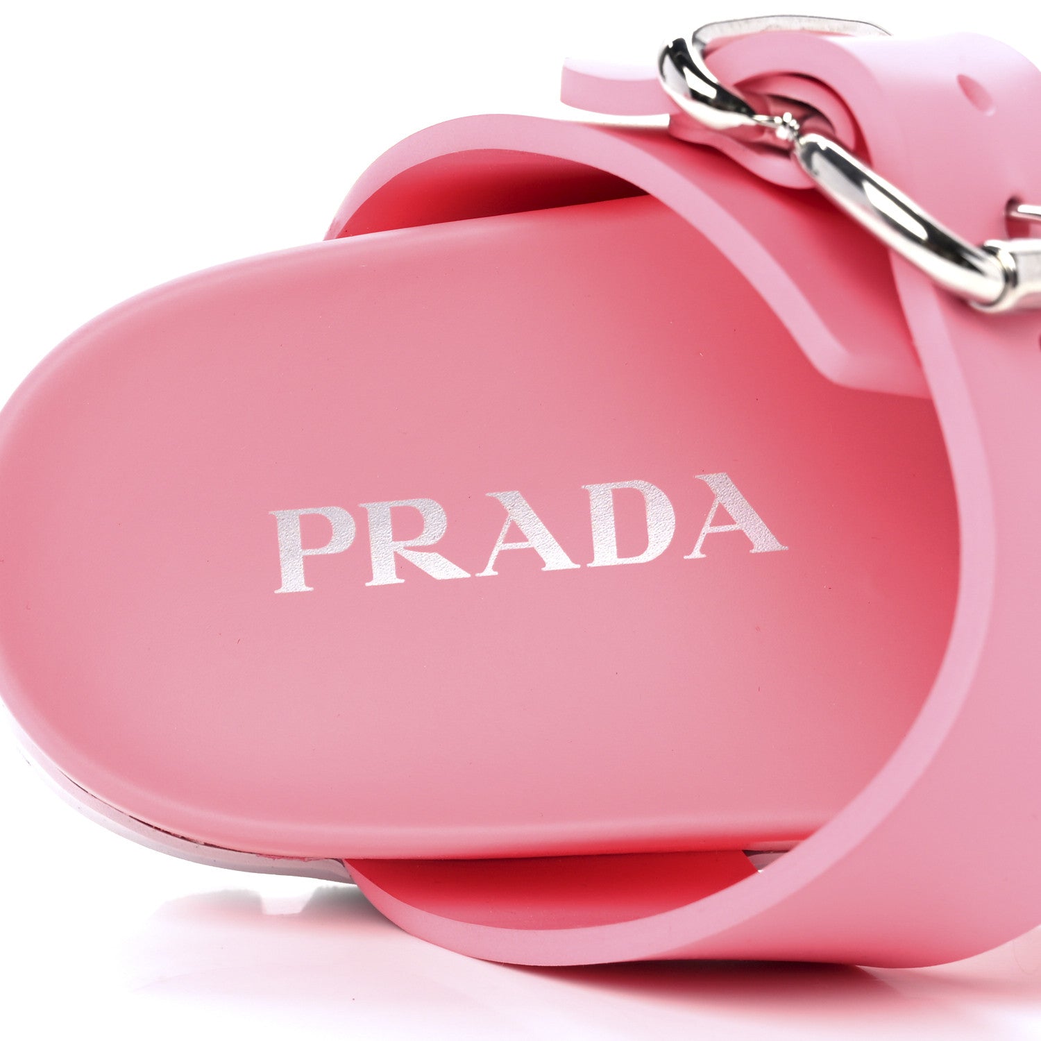 Prada EVA Rubber Buckled Lug Sole 20mm Thong Sandals 37 Begonia 6 of 7