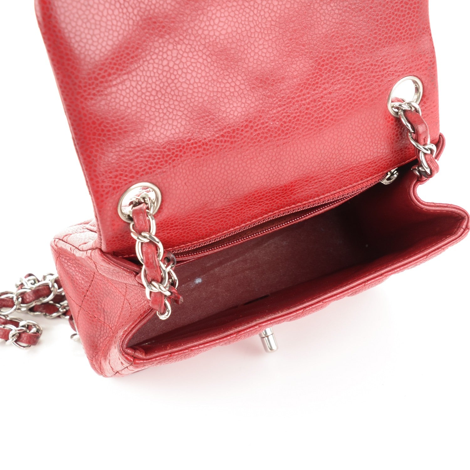 Chanel Caviar Quilted Mini Square Flap Red 5 of 7