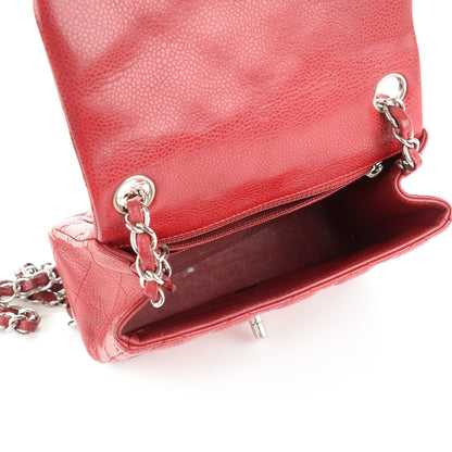 Chanel Caviar Quilted Mini Square Flap Red 5 of 7