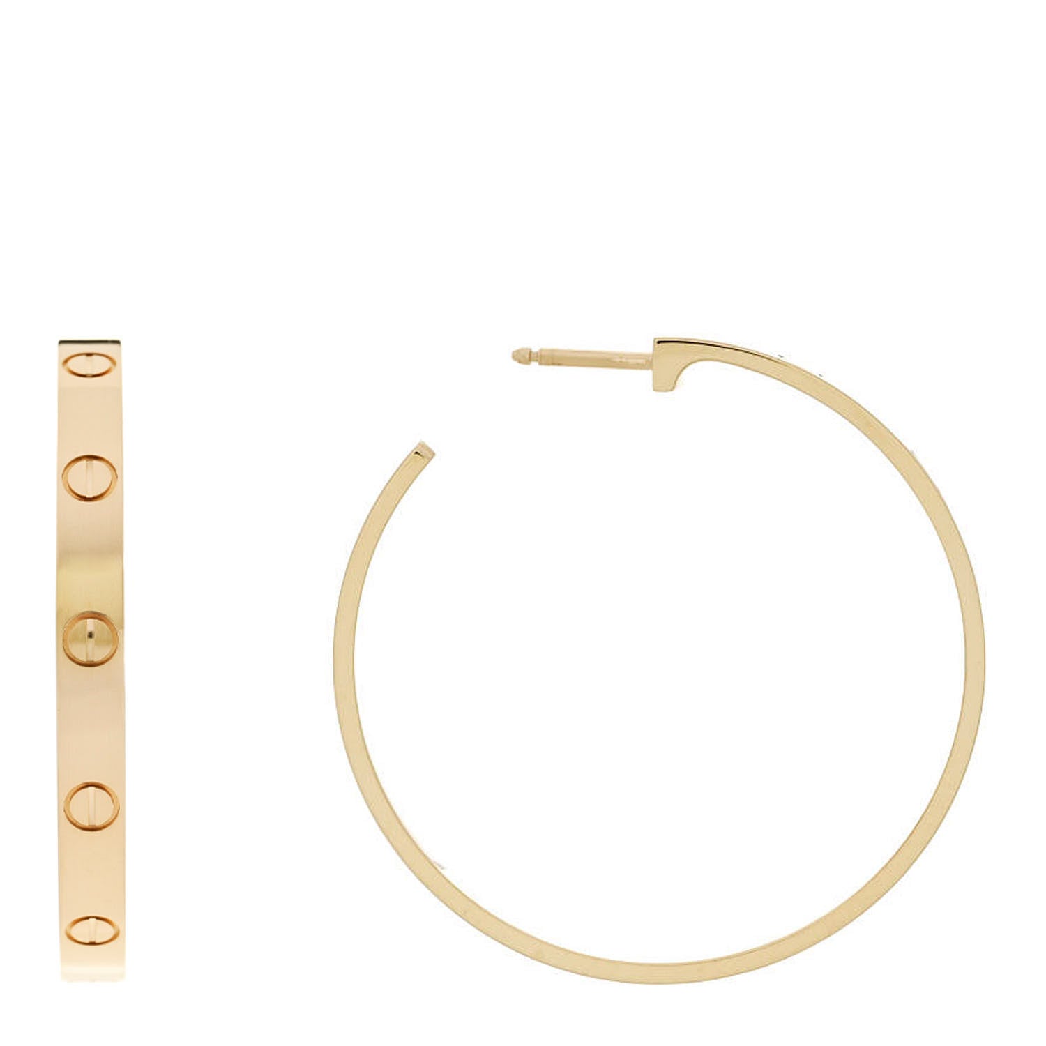 Cartier 18K Yellow Gold Large LOVE Hoop Earrings 1 of 5