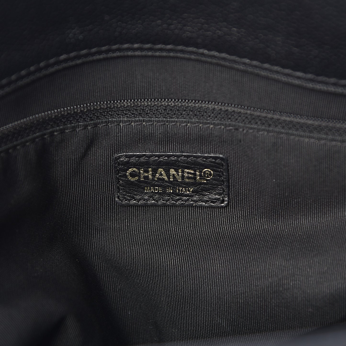 Calfskin Cerf Executive Shopper Tote Black