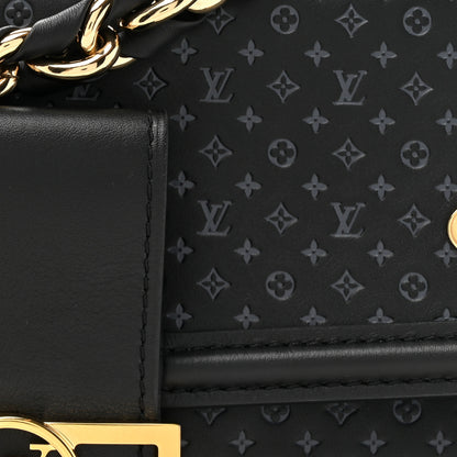 Louis Vuitton Calfskin Nanogram Embossed Dauphine MM Black 8 of 10