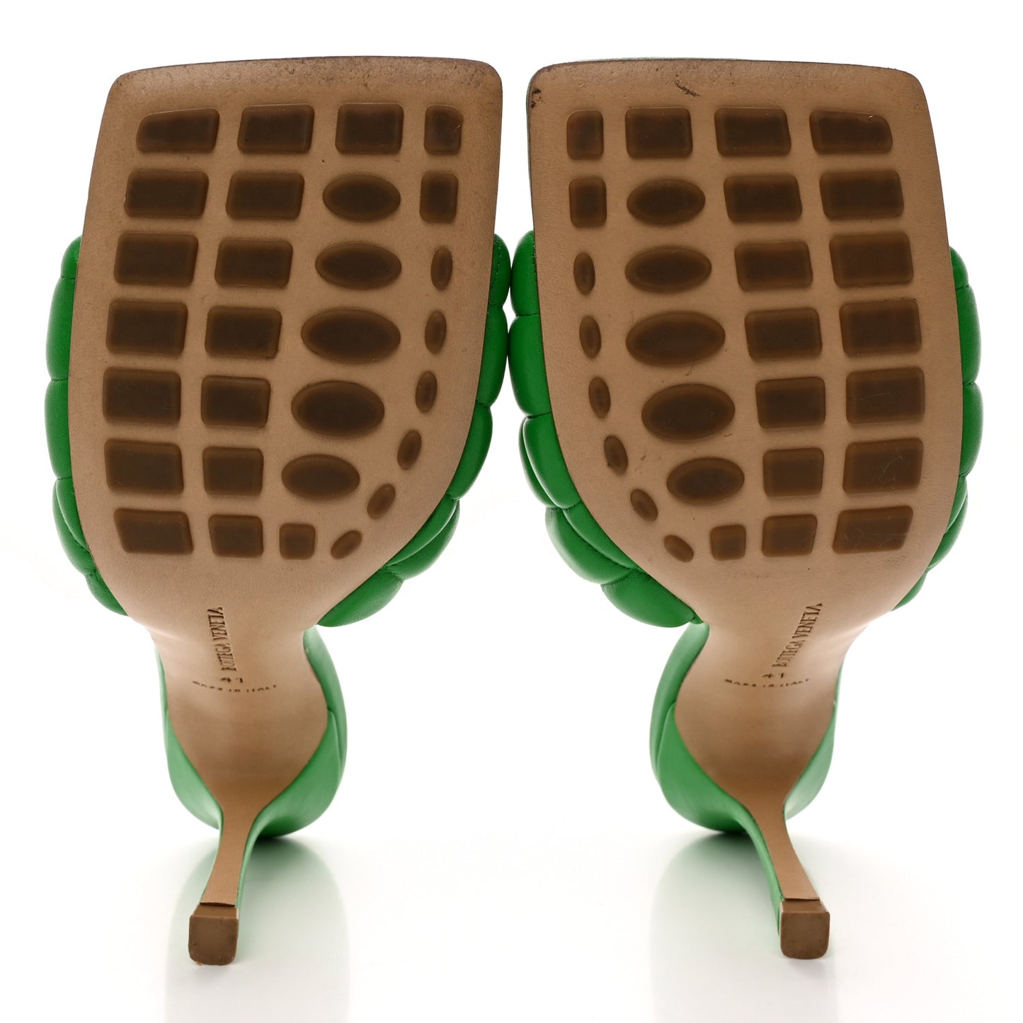 Nappa Matelasse Padded Mule Sandals 41 Parakeet