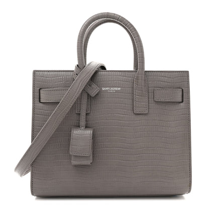 Saint Laurent Lizard Calfskin Embossed Baby Sac De Jour Fog 1 of 14
