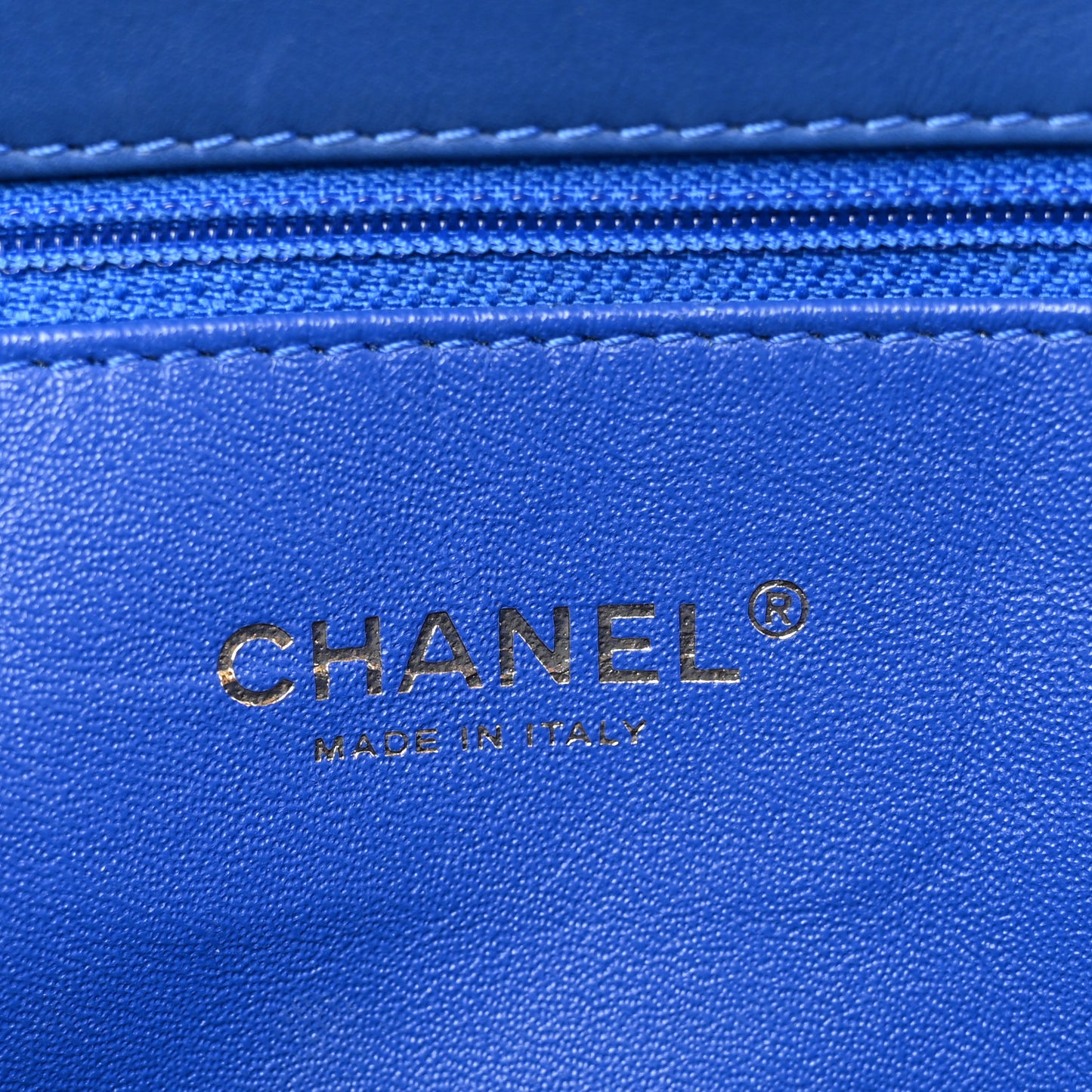 Calfskin Stitched Thin City Clutch Blue