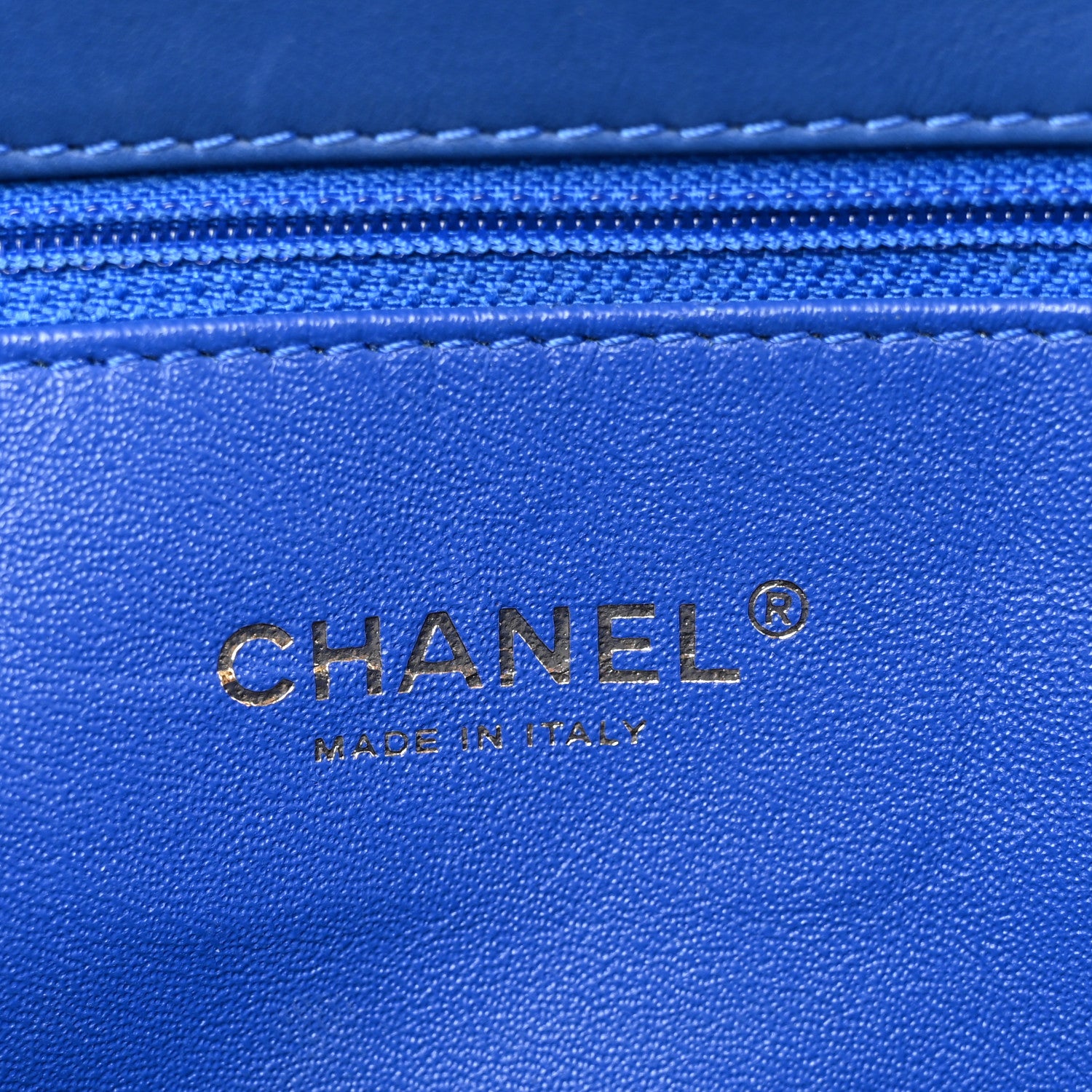 Chanel Calfskin Stitched Thin City Clutch Blue 7 of 11