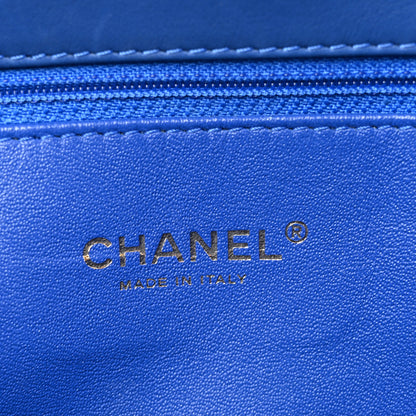 Chanel Calfskin Stitched Thin City Clutch Blue 7 of 11