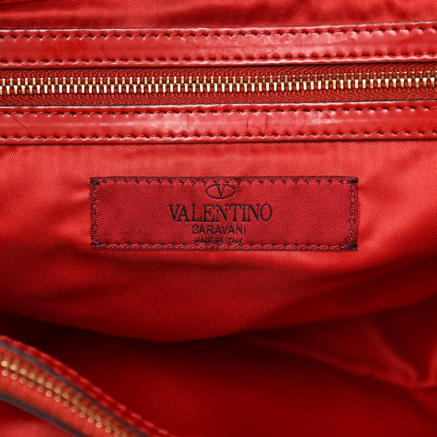 Patent Lacca Small Nuage Bow Hobo Red