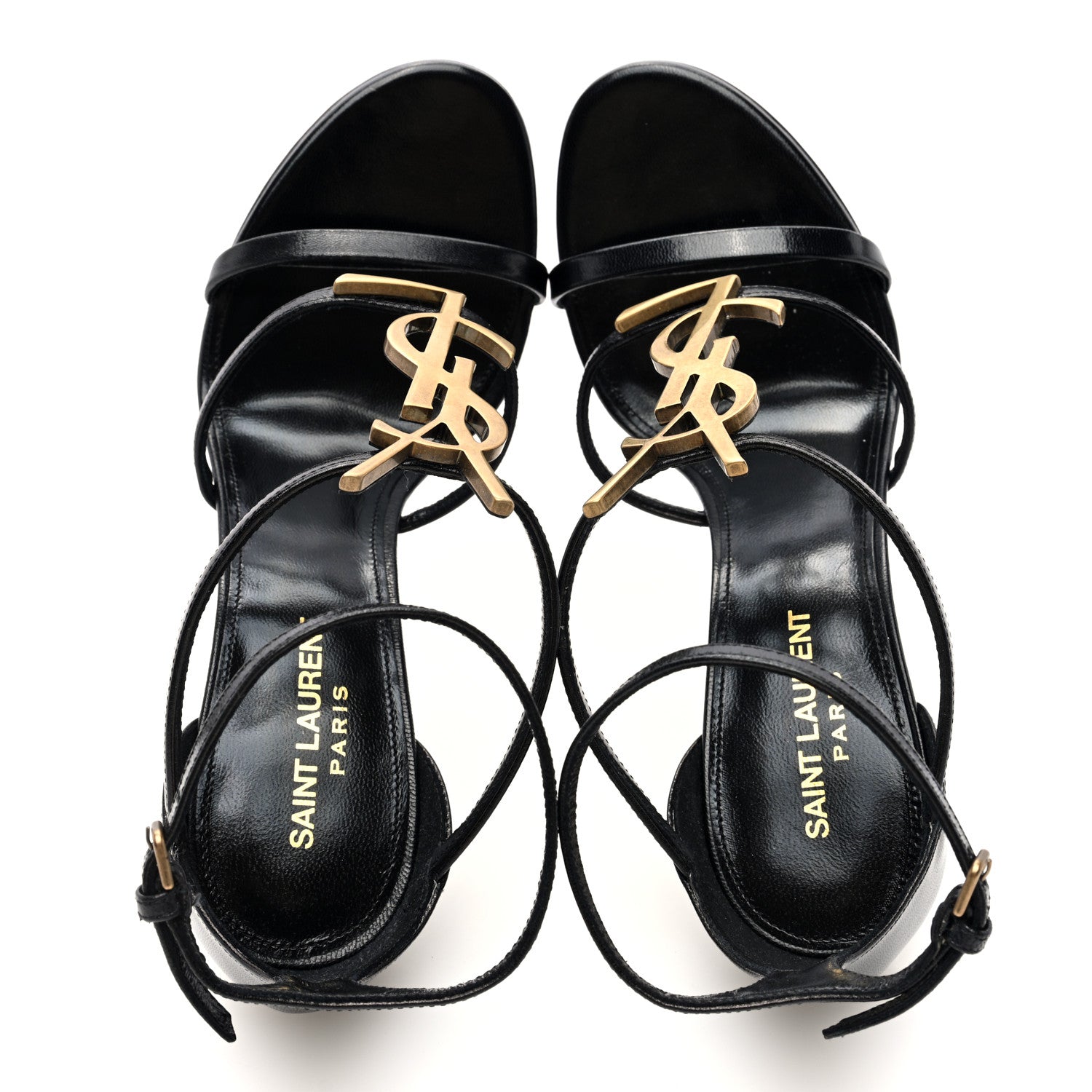 Saint Laurent Calfskin Cassandra 100 Sandals 38.5 Black 5 of 9