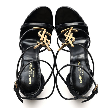 Saint Laurent Calfskin Cassandra 100 Sandals 38.5 Black 5 of 9