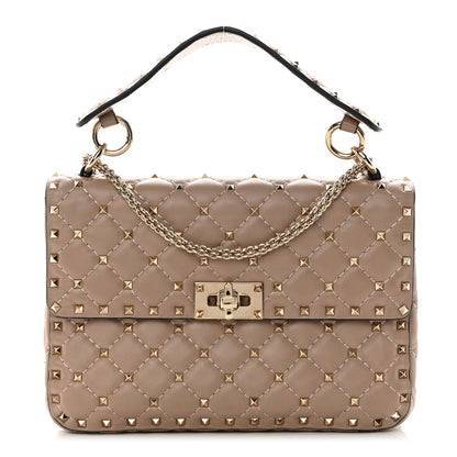 Valentino Garavani Lambskin Medium Rockstud Spike Shoulder Bag Poudre 1 of 15