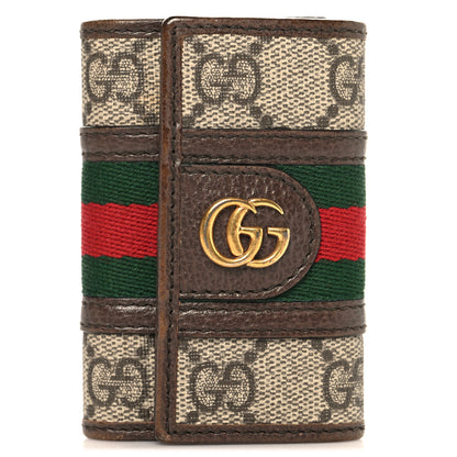 Gucci GG Supreme Monogram Web Ophidia 6 Key Holder Case Beige New Acero 1 of 9