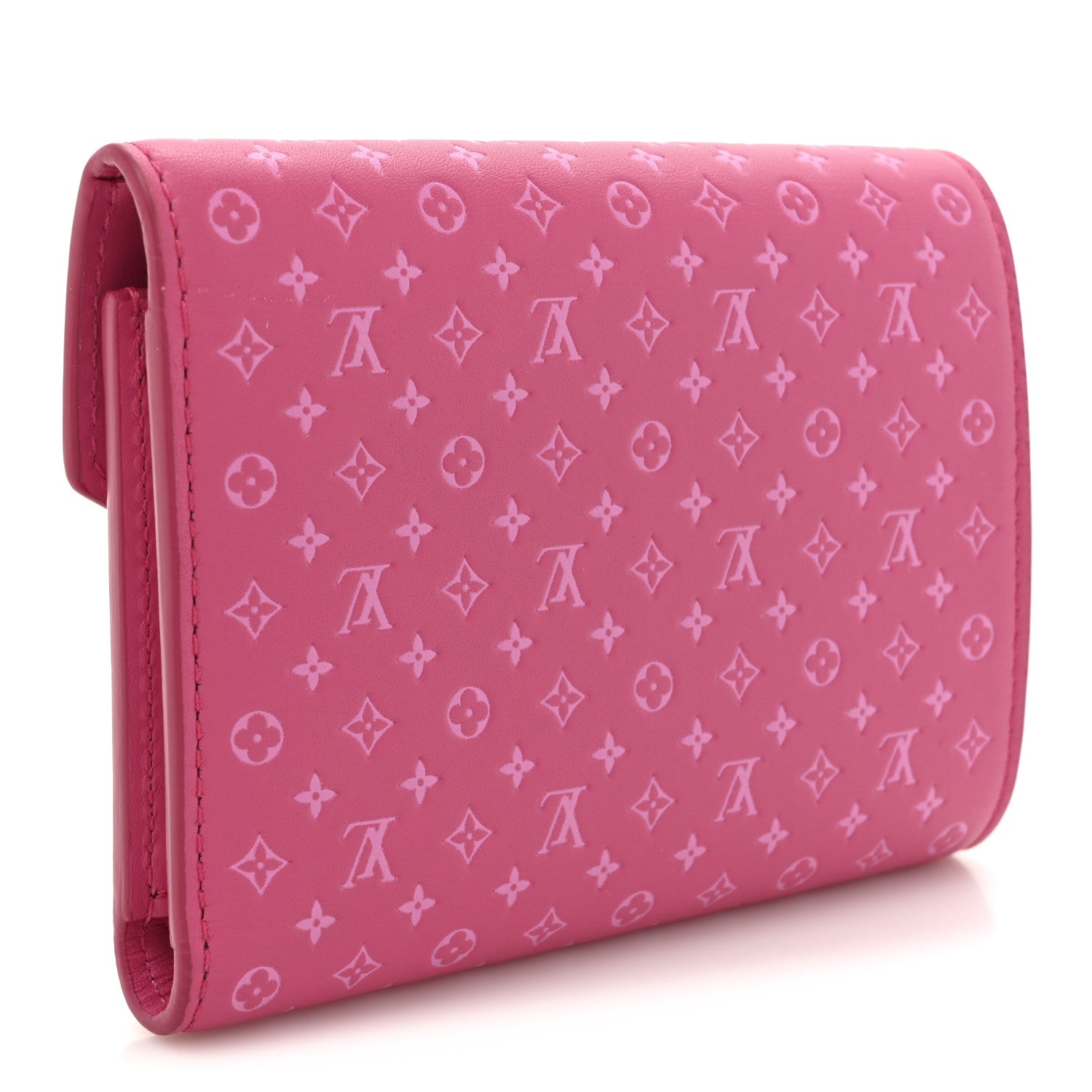 Louis Vuitton Calfskin Nanogram Embossed Victorine Wallet Rose 3 of 9