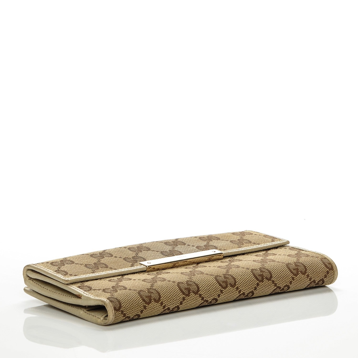 Gucci Monogram Metal Bar Continental Flap Wallet Off White 4 of 9