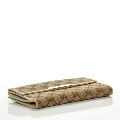 Gucci Monogram Metal Bar Continental Flap Wallet Off White 4 of 9
