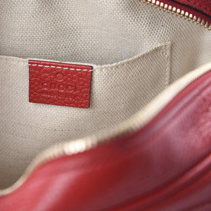 Gucci Pebbled Calfskin Small Soho Disco Bag Tabasco Red 7 of 8