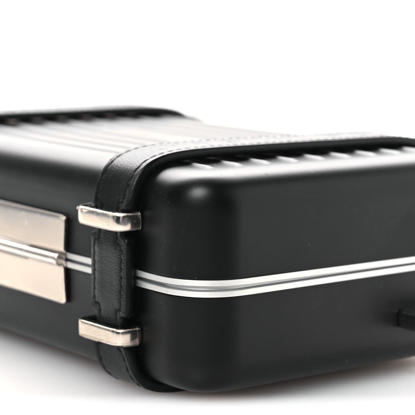 X RIMOWA Aluminum Personal Clutch On Strap Black