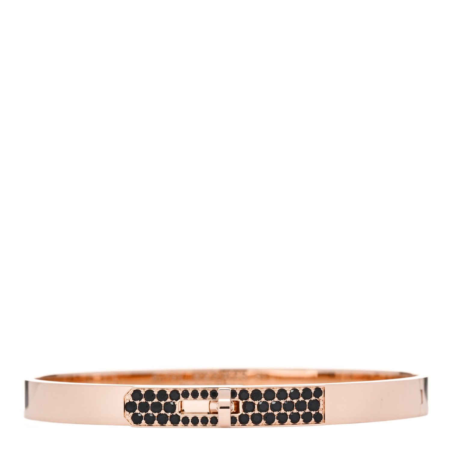 Hermes 18K Rose Gold Black Spinel PM Kelly Bracelet SH 1 of 4