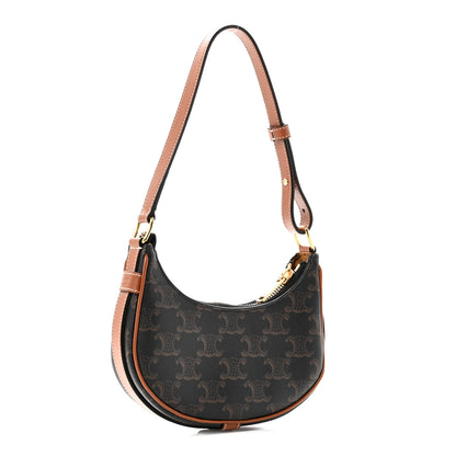 Celine Canvas Calfskin Mini Ava Triomphe Shoulder Bag Tan 3 of 10