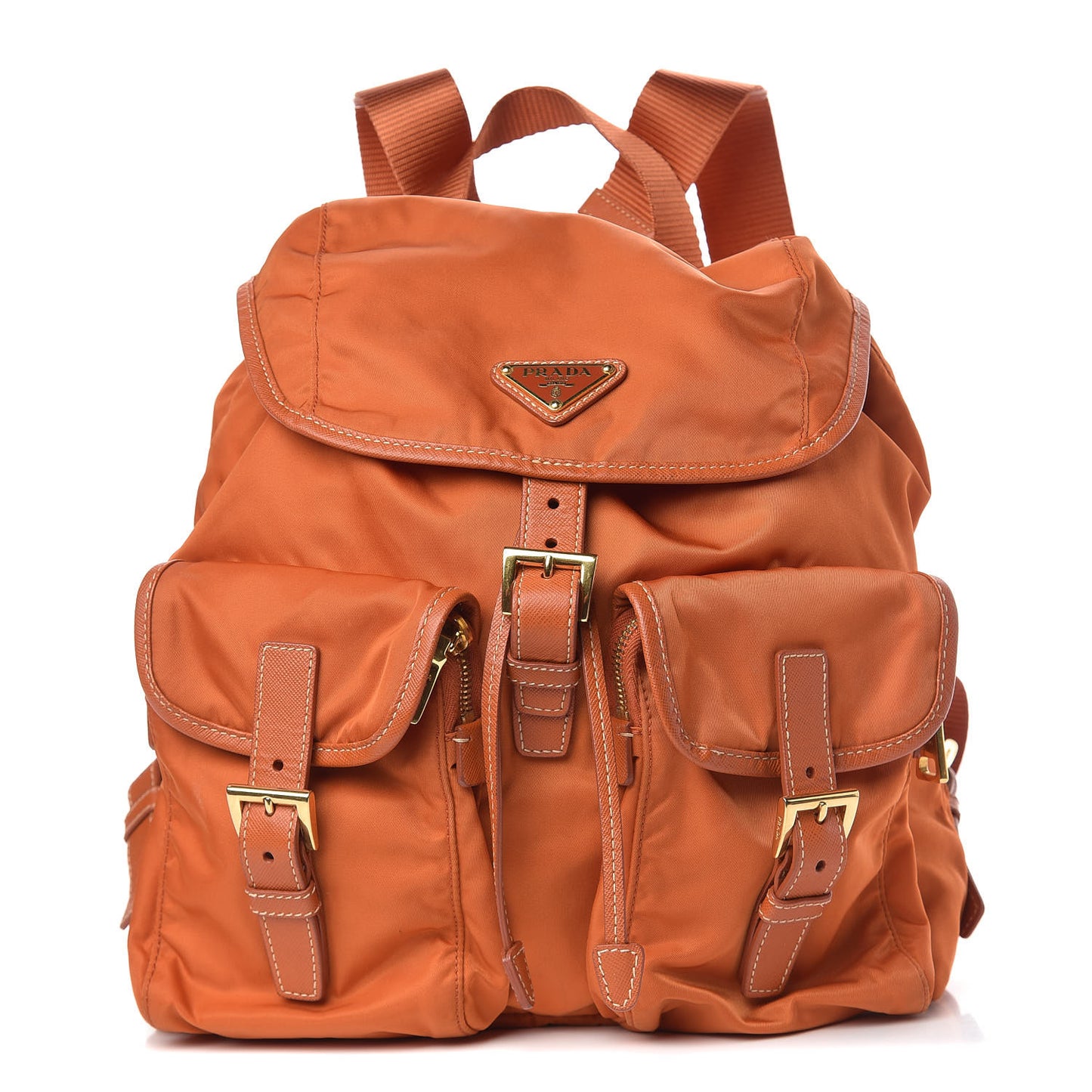 Tessuto Nylon Saffiano Vela Backpack Papaya