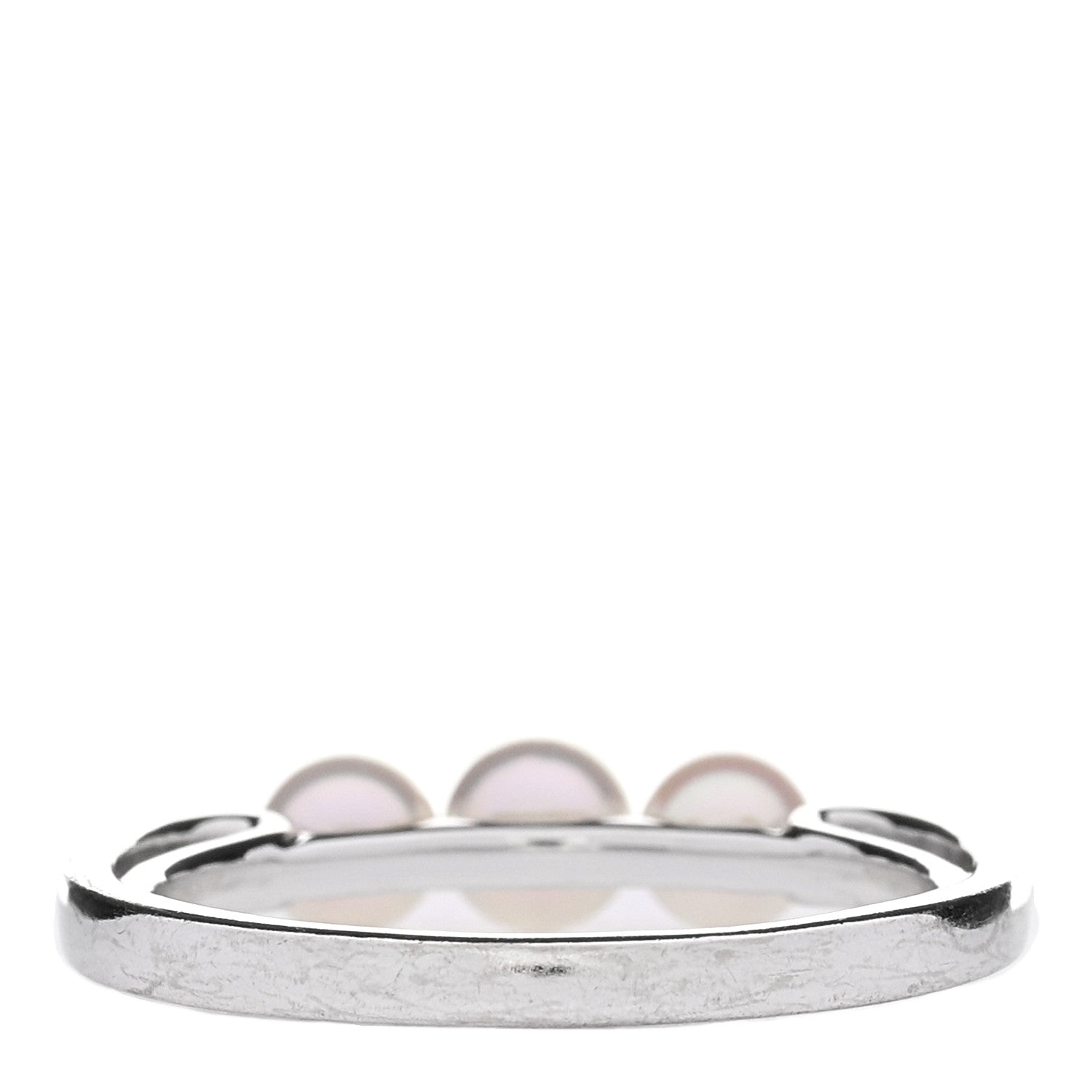 Mikimoto 18K White Gold Akoya Cultured Pearl Three Pearl Ring 50 5.5 3 of 4