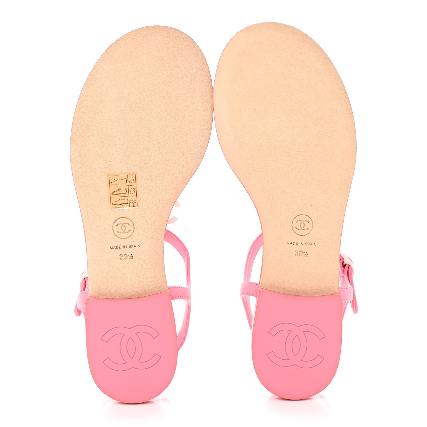 Chanel Lambskin CC Thong Sandals 39.5 Light Pink 5 of 9